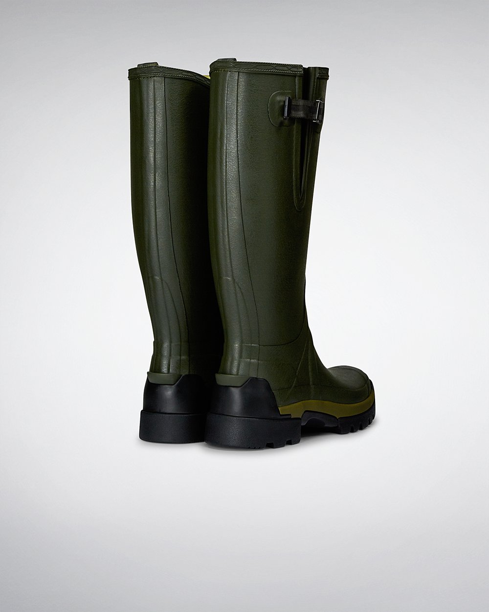 Hunter Hombre Balmoral Bamboo Carbon - Botas de Lluvia Verde Oscuro Oliva - 972-FBGNCX